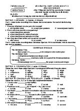 Đề kiểm tra chất lượng học kỳ II môn Tiếng Anh Lớp 8 - Đề số 01 - Năm học 2018-2019 (Có đáp án)
